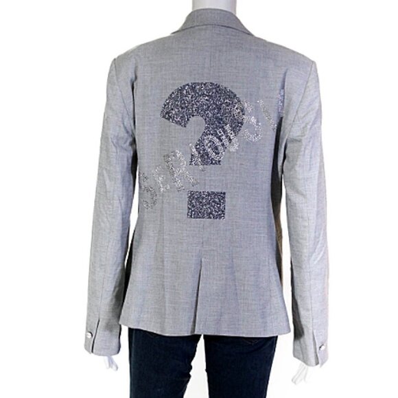 Hipchik Couture Jackets & Blazers - Hipchik Seriously Graphic Fitted Blazer Gray S